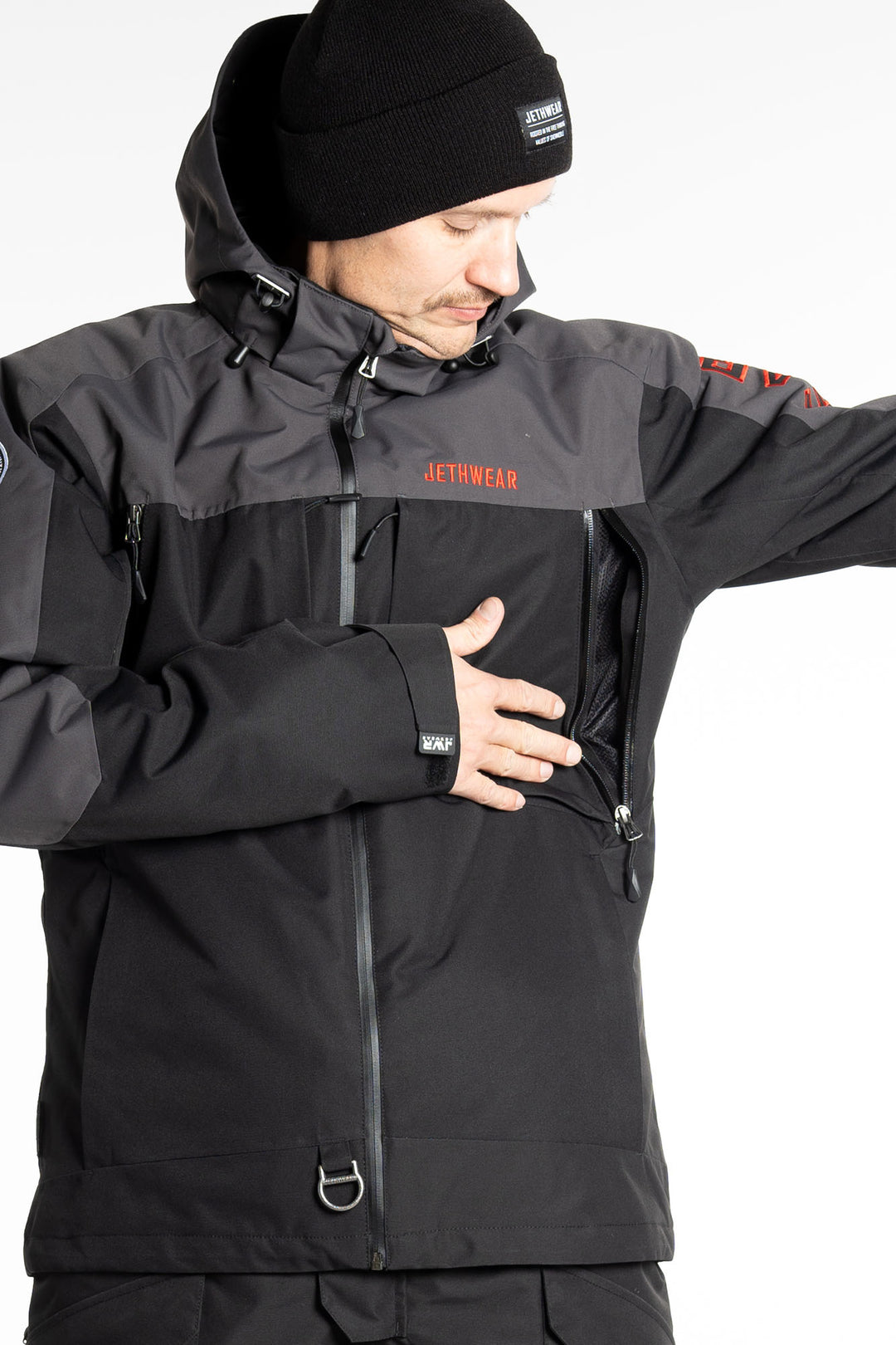 Jethwear M's Crisp Jacket - 60g Foder Skoterjacka Svart/GrÄ/Röd