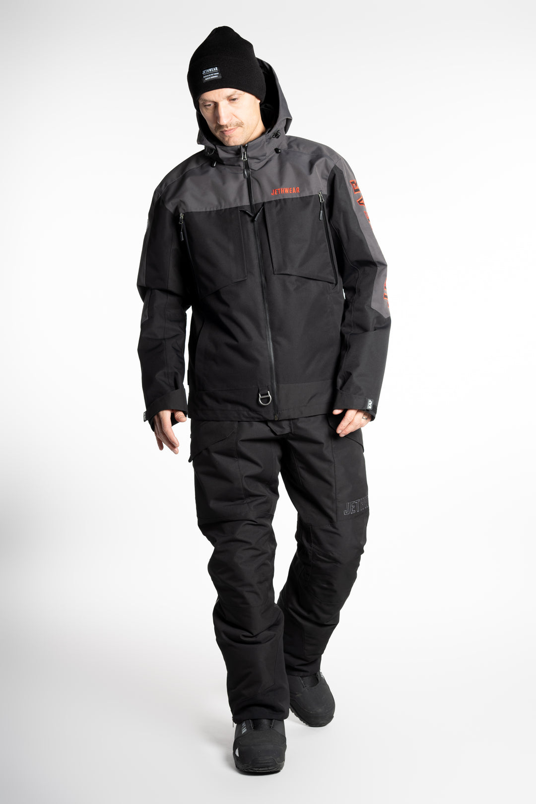 Jethwear M's Crisp Jacket - 60g Foder Skoterjacka Svart/GrÄ/Röd