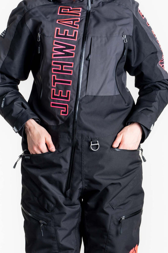 Jethwear w's the one fodrad skoteroverall svart/grÄ/rosa