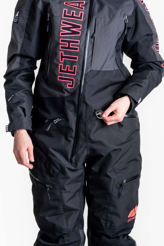 Jethwear w's the one fodrad skoteroverall svart/grÄ/rosa