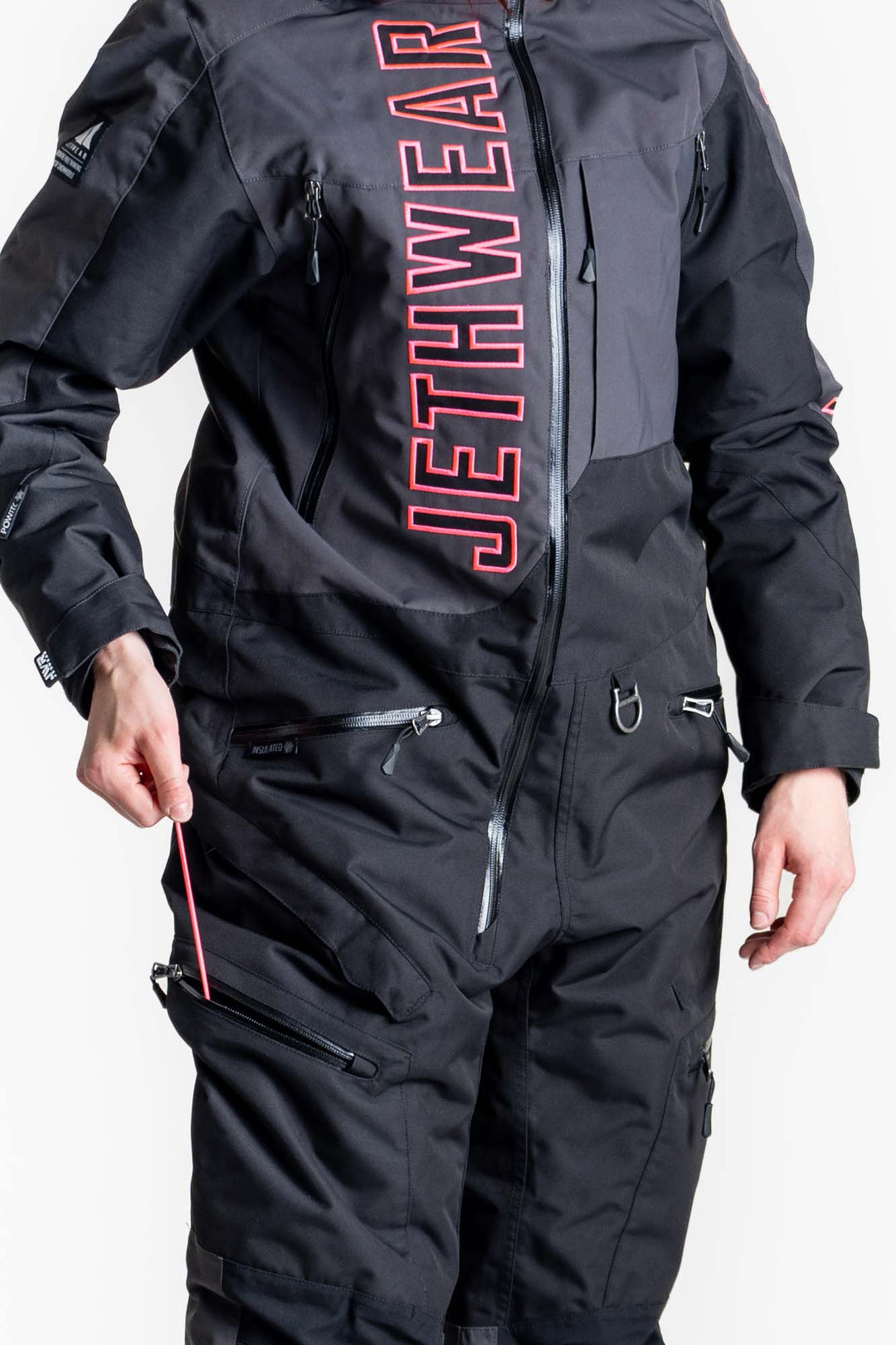 Jethwear w's the one fodrad skoteroverall svart/grÄ/rosa