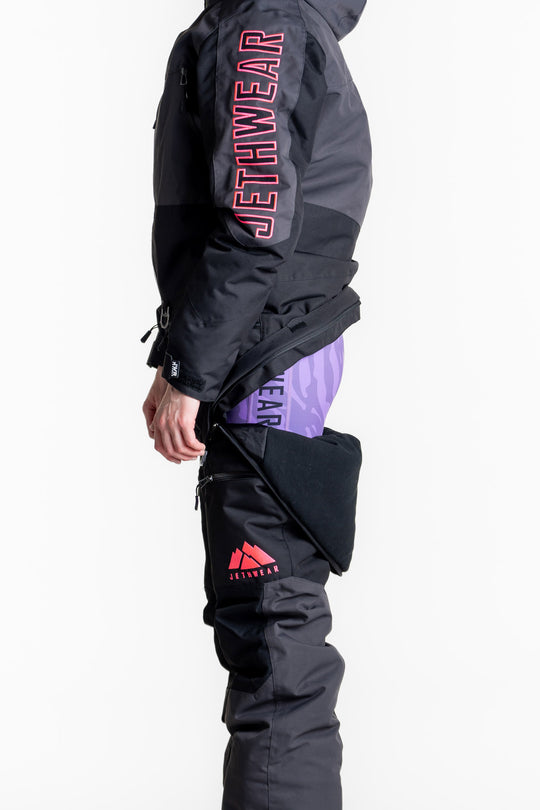 Jethwear w's the one fodrad skoteroverall svart/grÄ/rosa