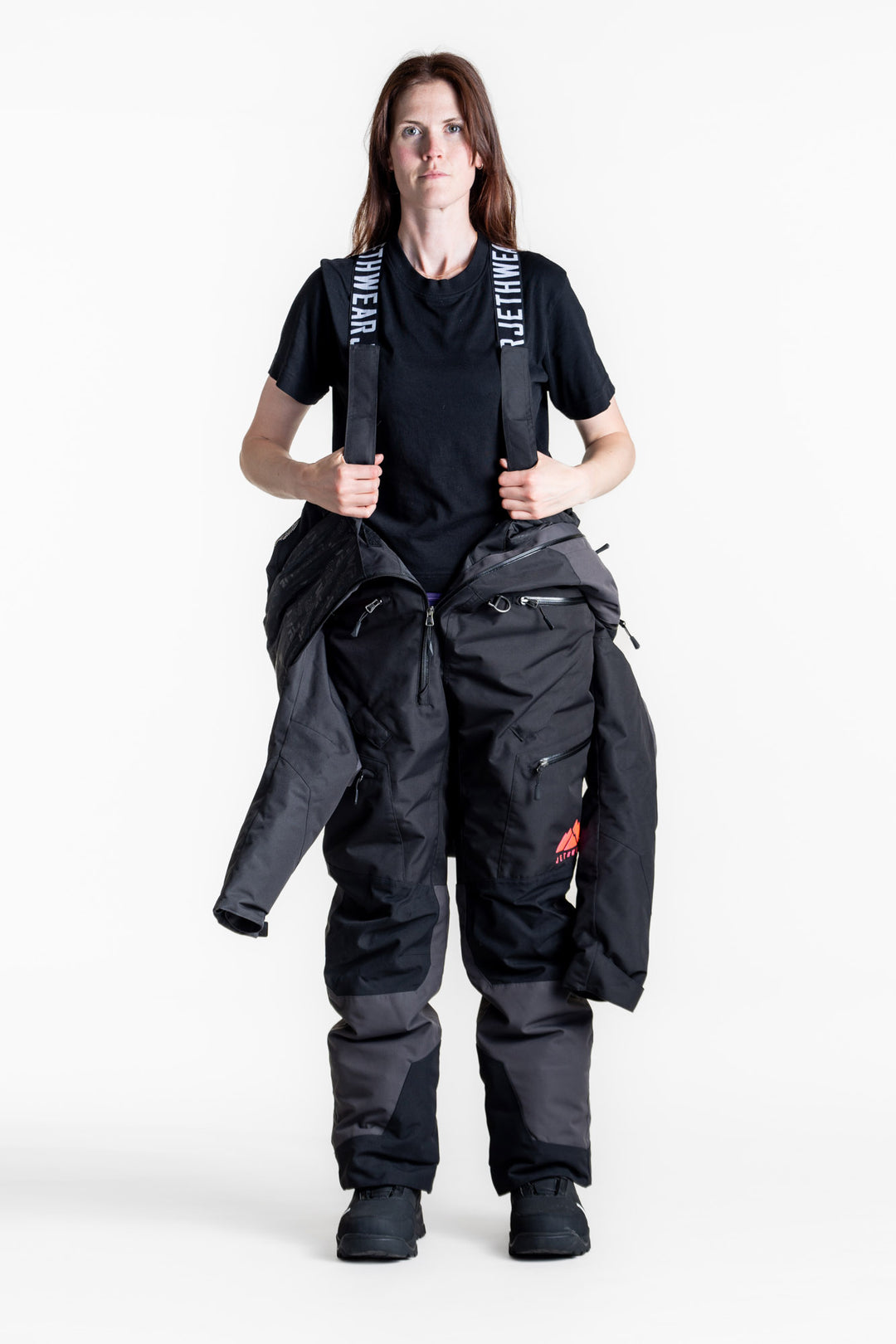 Jethwear w's the one fodrad skoteroverall svart/grÄ/rosa