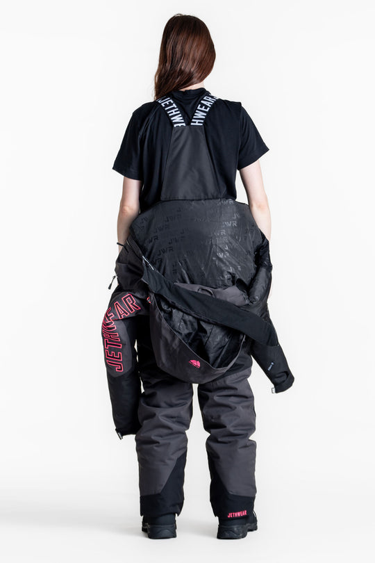 Jethwear w's the one fodrad skoteroverall svart/grÄ/rosa