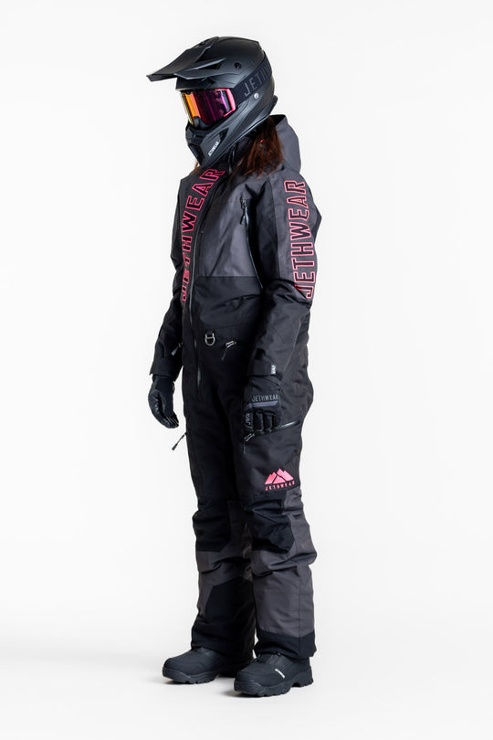 Jethwear w's the one fodrad skoteroverall svart/grÄ/rosa