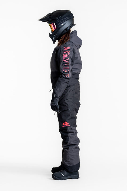 Jethwear w's the one fodrad skoteroverall svart/grÄ/rosa