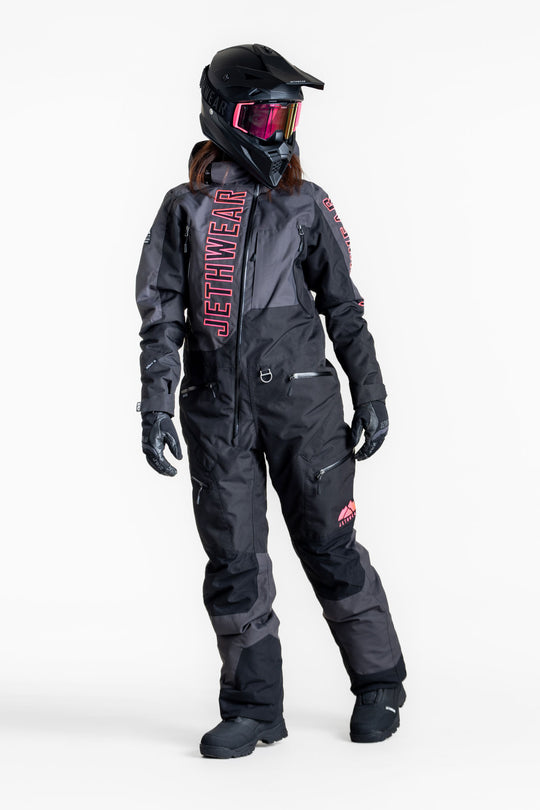 Jethwear w's the one fodrad skoteroverall svart/grÄ/rosa