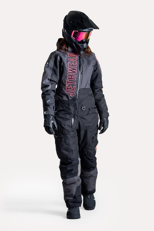Jethwear w's the one fodrad skoteroverall svart/grÄ/rosa