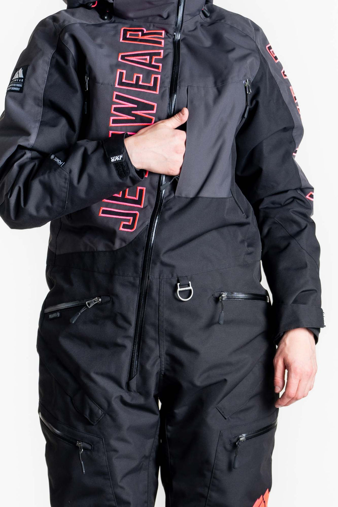 Jethwear w's the one fodrad skoteroverall svart/grÄ/rosa
