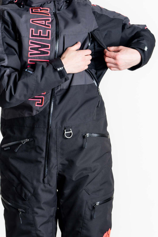 Jethwear w's the one fodrad skoteroverall svart/grÄ/rosa