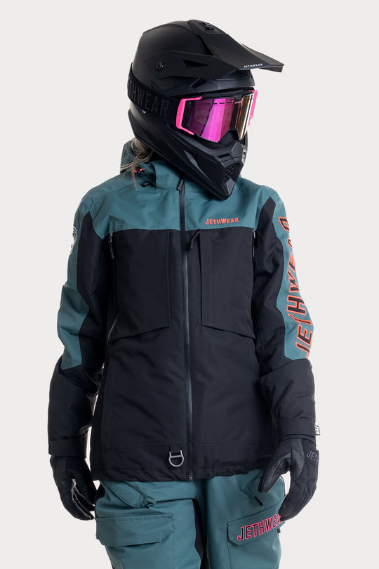 Jethwear W's Glacial Jacket S.A.F.E - Fodrad Skoterjacka Dark Emerald