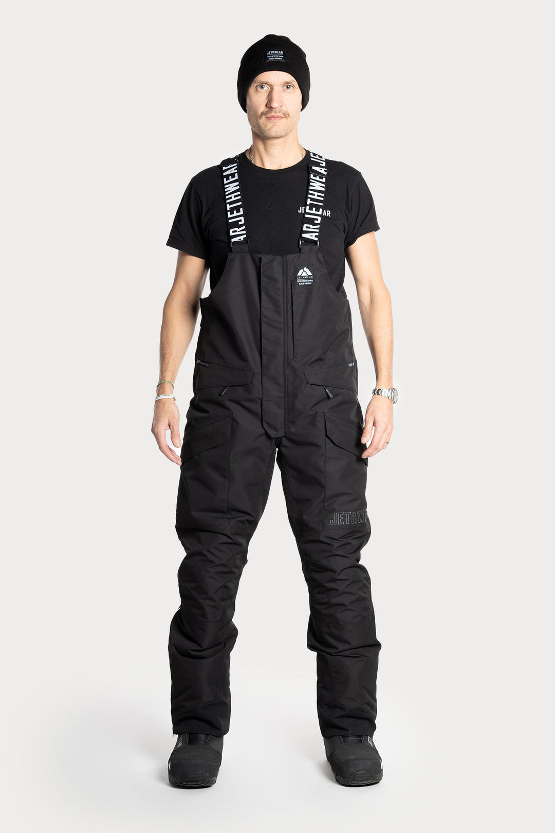 Jethwear M's Treeline Bib Pant SAFE - vuoratut skootterihousut, musta