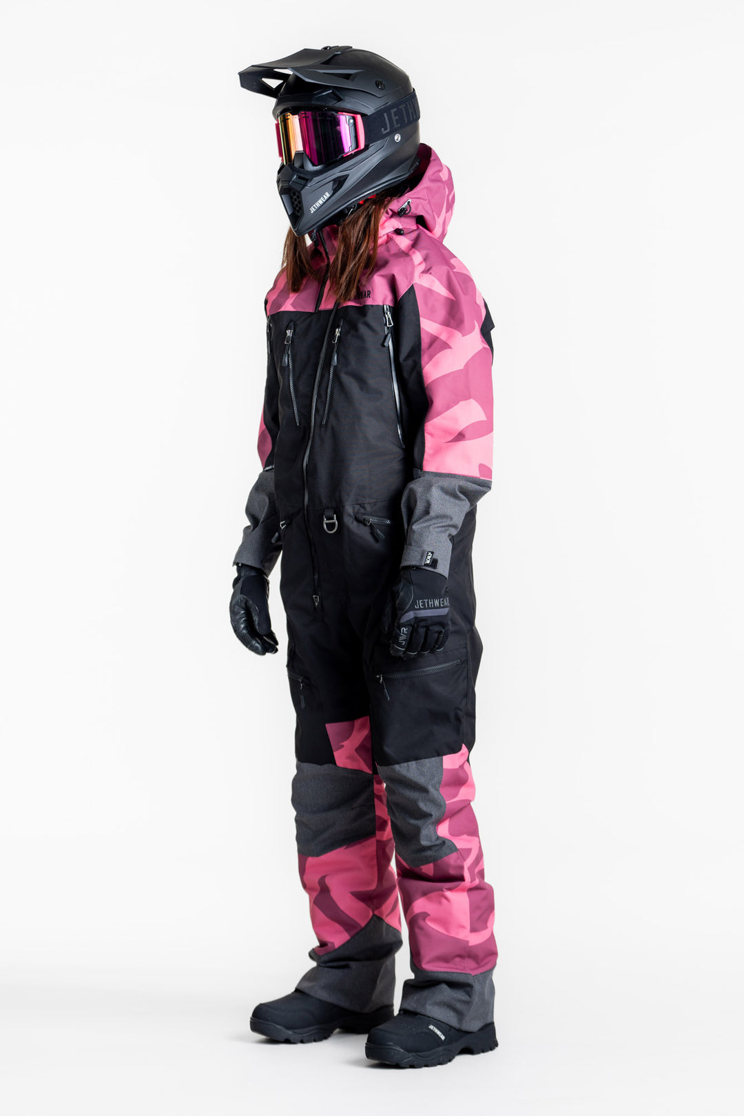 Jethwear w's freedom suit fodrad skoteroverall svart/rosa