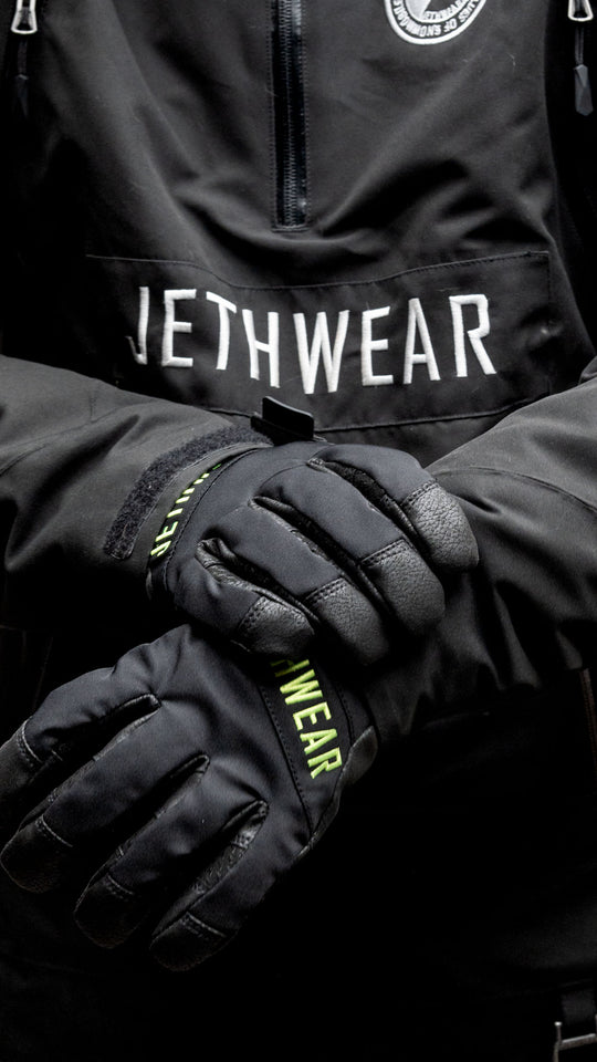 Jethwear Empire glove - skoterhandskar svart/gul