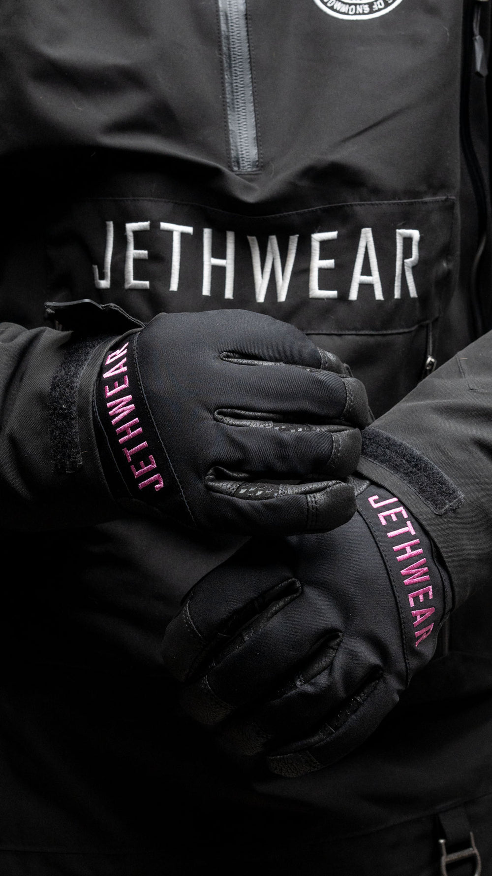 Jethwear Empire glove - skootterihanskat musta/vaaleanpunainen